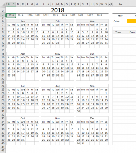 Yet another Excel Calendar