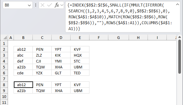 Filter records containing digits1