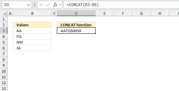 How to use the CONCAT function