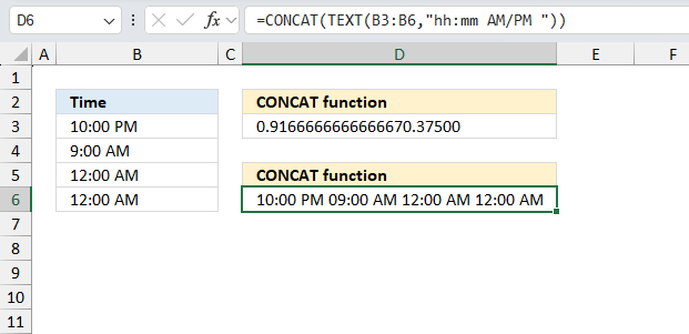 CONCAT function example 2