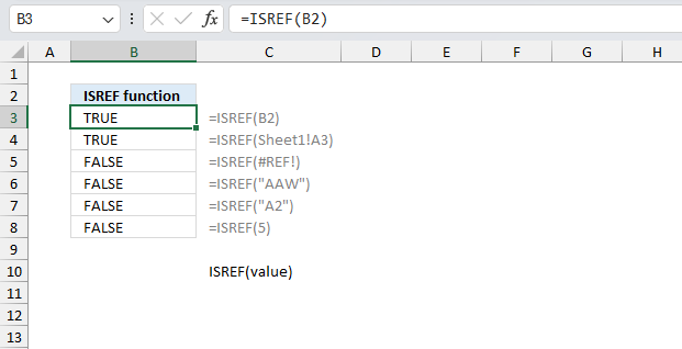 How to use the ISREF function ex1