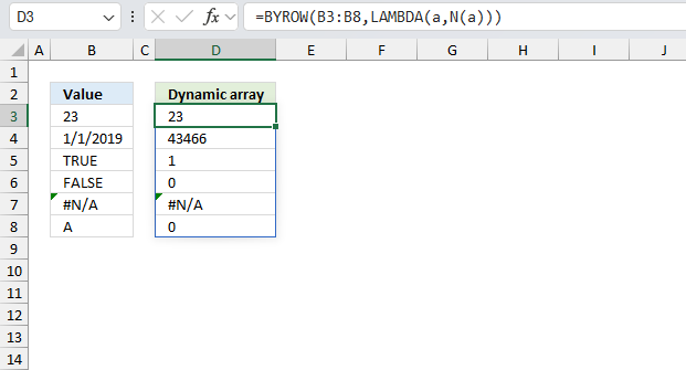 How to use the N function ex2