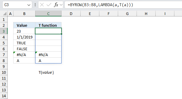 How to use the T function arrays