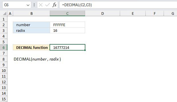 How to use the DECIMAL function ex2