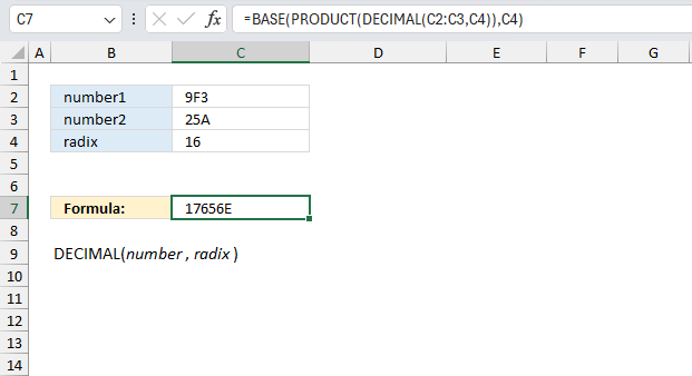 How to use the DECIMAL function ex3