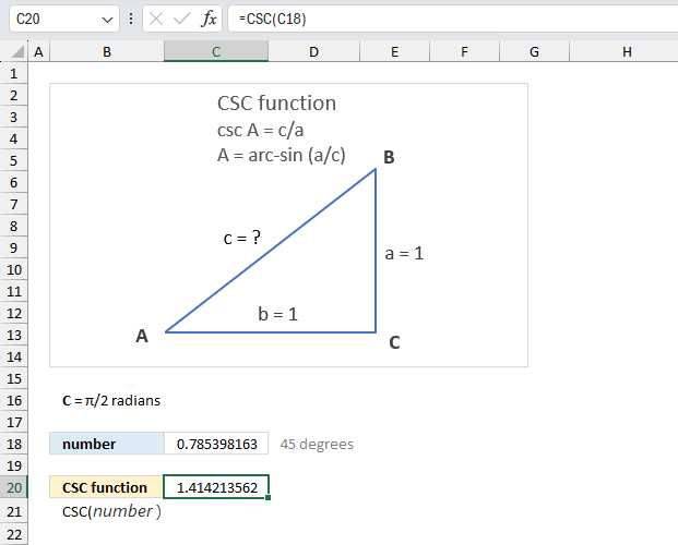 How to use the CSC function ex1