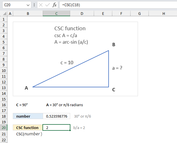 How to use the CSC function ex2
