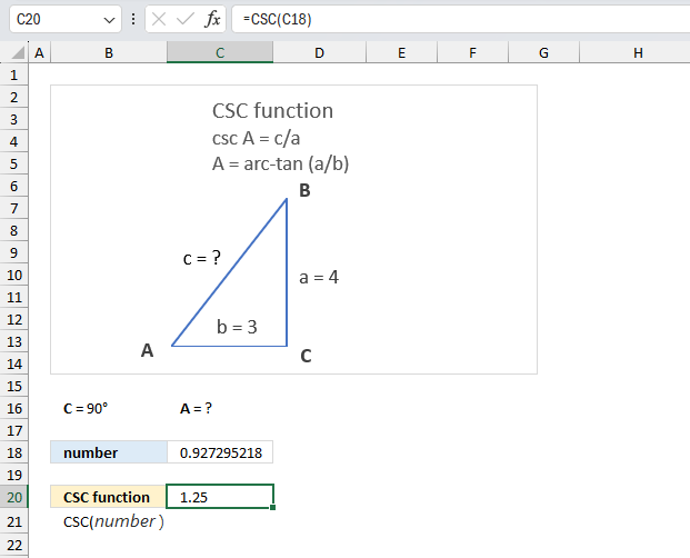 How to use the CSC function ex3