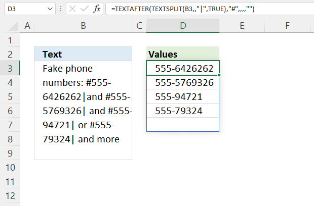 Extract Values Between Two Given Delimiting Strings